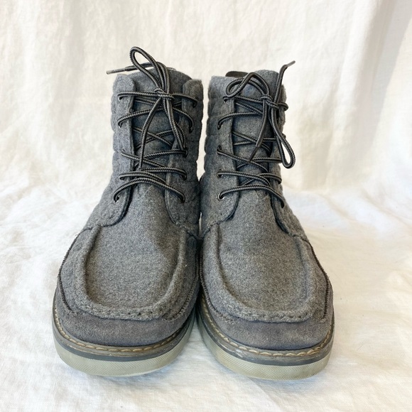 Toms Mens Searcher Boot Castlerock Quilted Wool Suede Grey Shoes - Picture 5 of 16